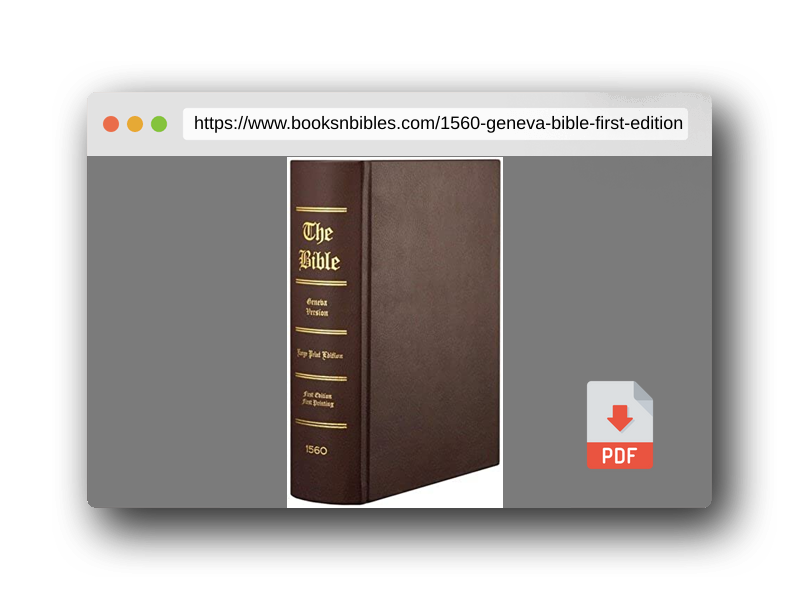 PDF Preview of the book 1560 Geneva Bible - First Edition Facsimile Regular Edition - Hardcover - Burgundy