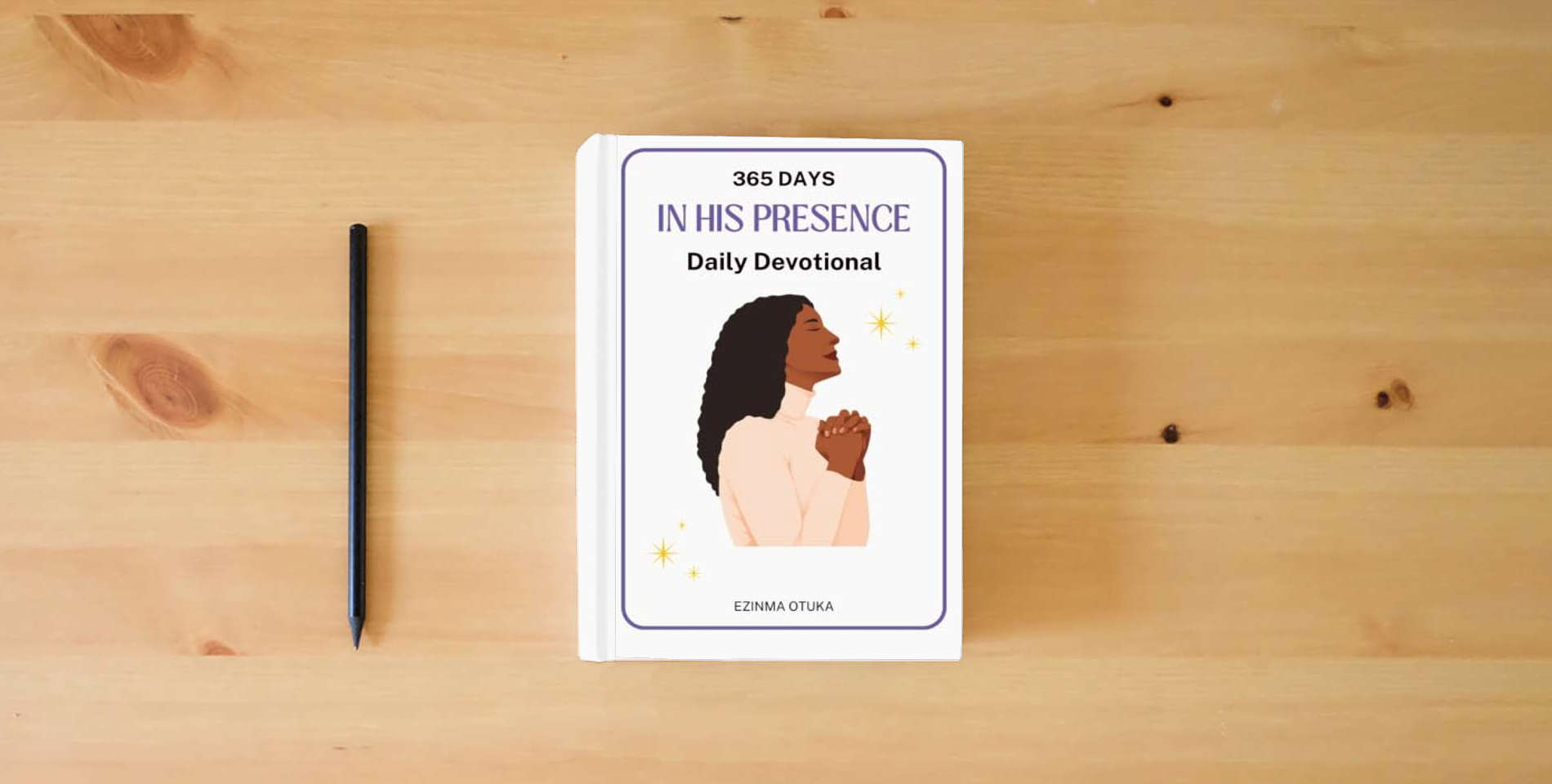 The book 365 Days in His Presence Daily Devotional is on the table