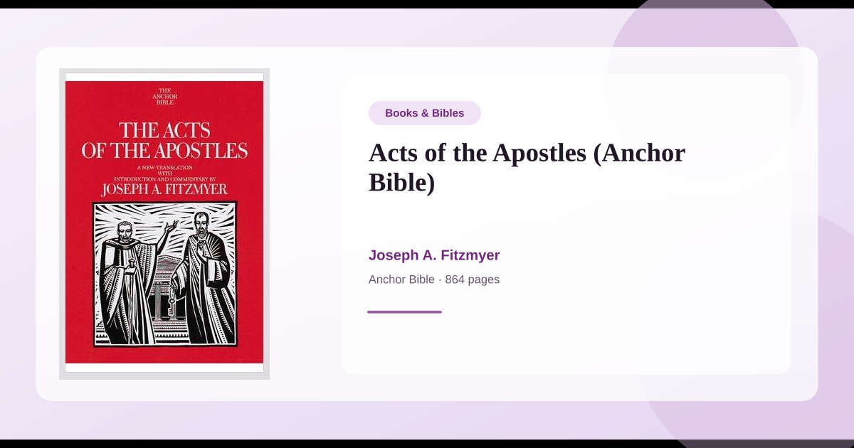 Book Acts of the Apostles (Anchor Bible) → Download and Print PDF ...