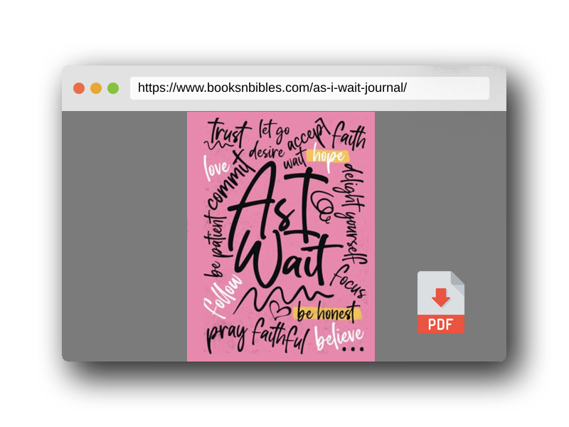 PDF Preview of the book As I Wait Journal
