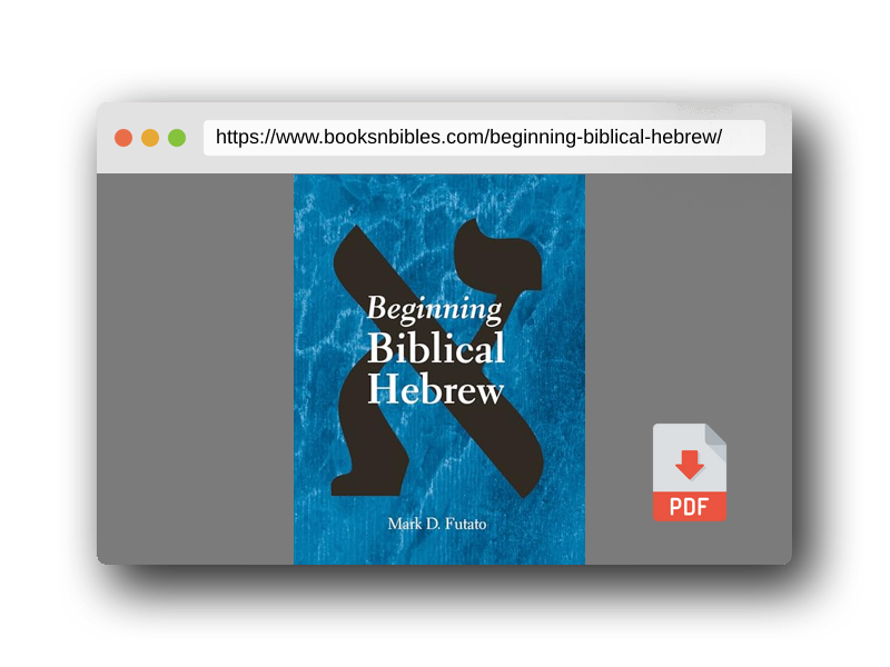 PDF Preview of the book Beginning Biblical Hebrew