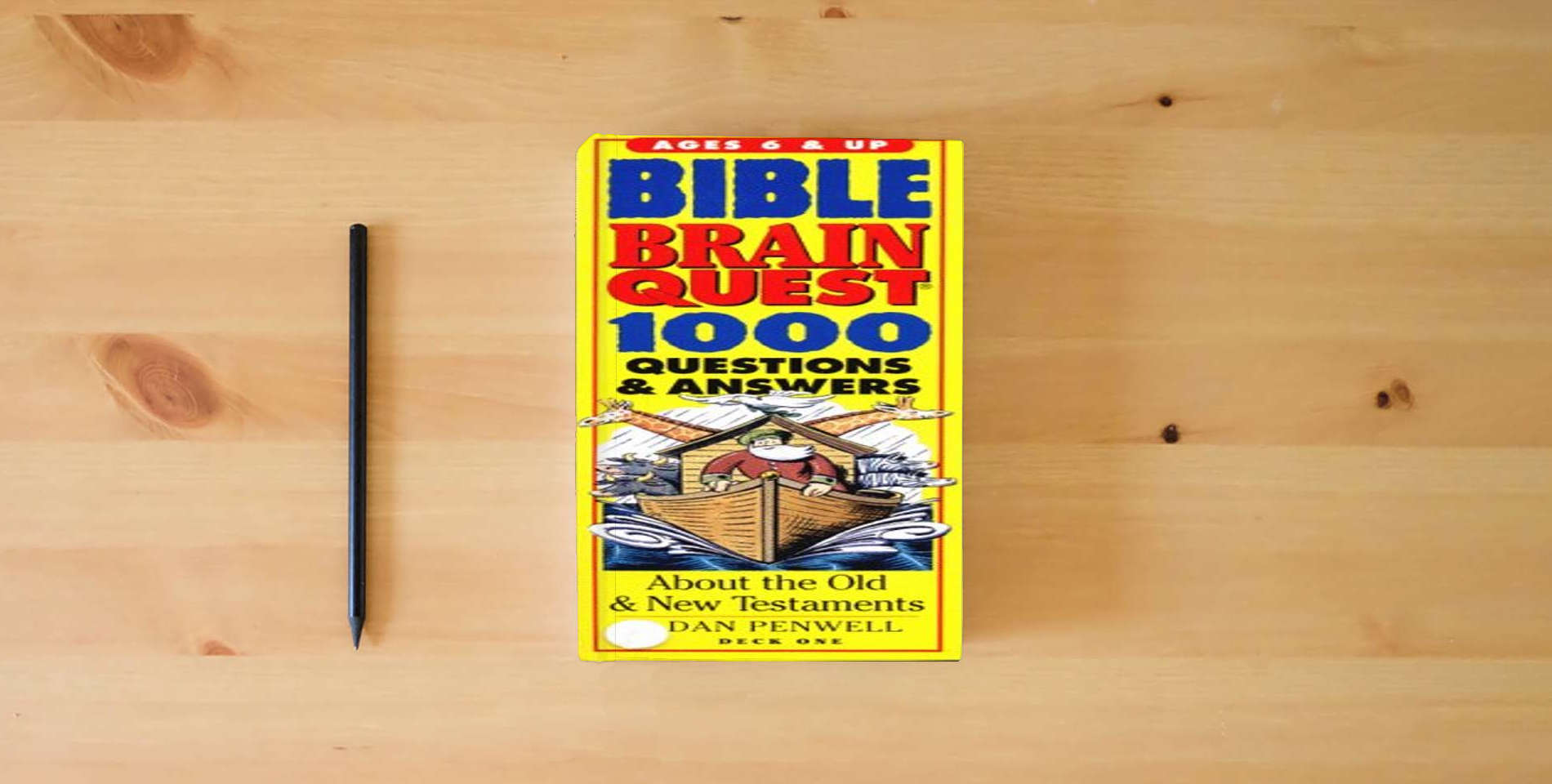 The book Bible Brain Quest: 1000 Questions & Answers : About the Old & New Testaments (The Brain Quest Series) is on the table