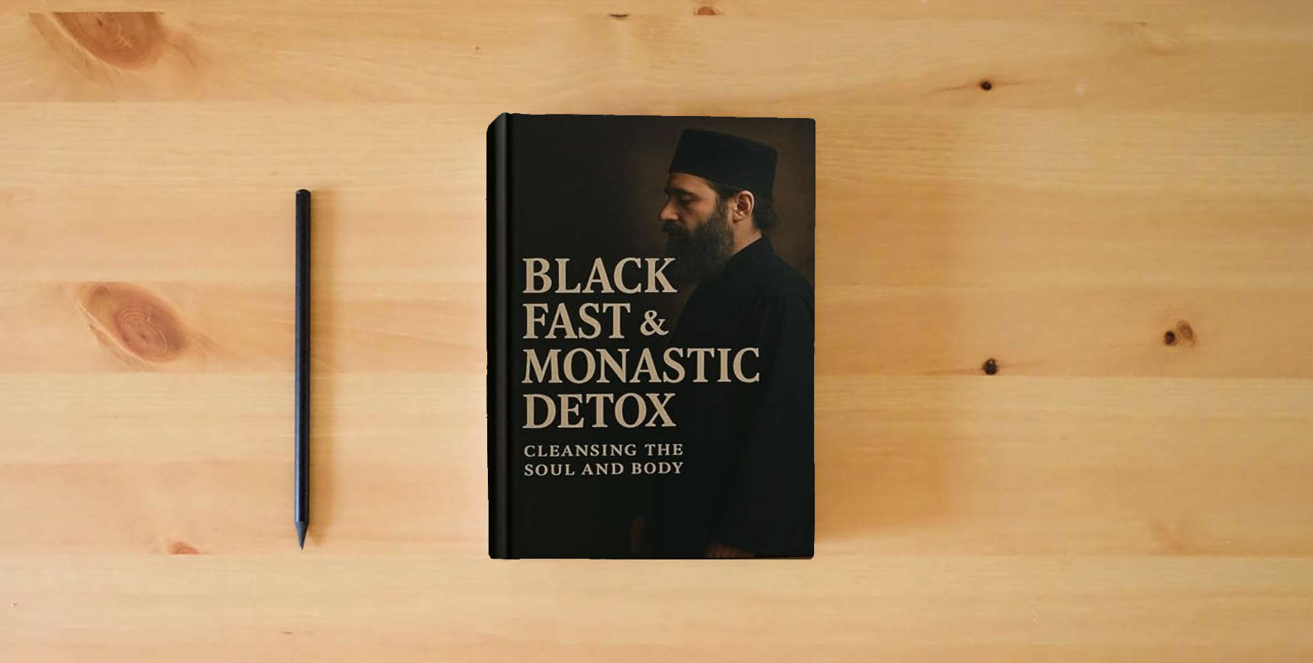 The book Black Post & Monastic Detox : cleansing the body and soul is on the table
