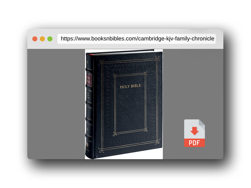 PDF Preview of the book Cambridge KJV Family Chronicle Bible, Black Calfskin Leather over Boards, with illustrations by Gustave Doré