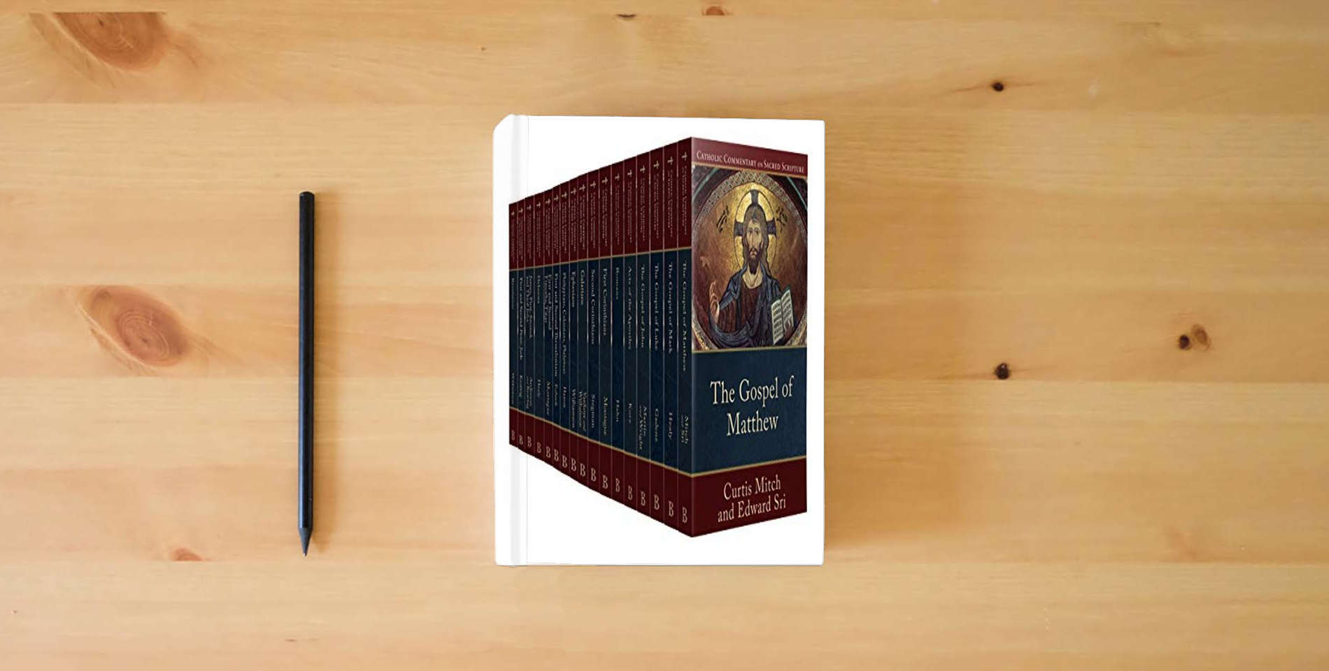 The book Catholic Commentary on Sacred Scripture New Testament Set: A Catholic Bible Commentary on the New Testament by Trusted Catholic Biblical Scholars - CCSS is on the table