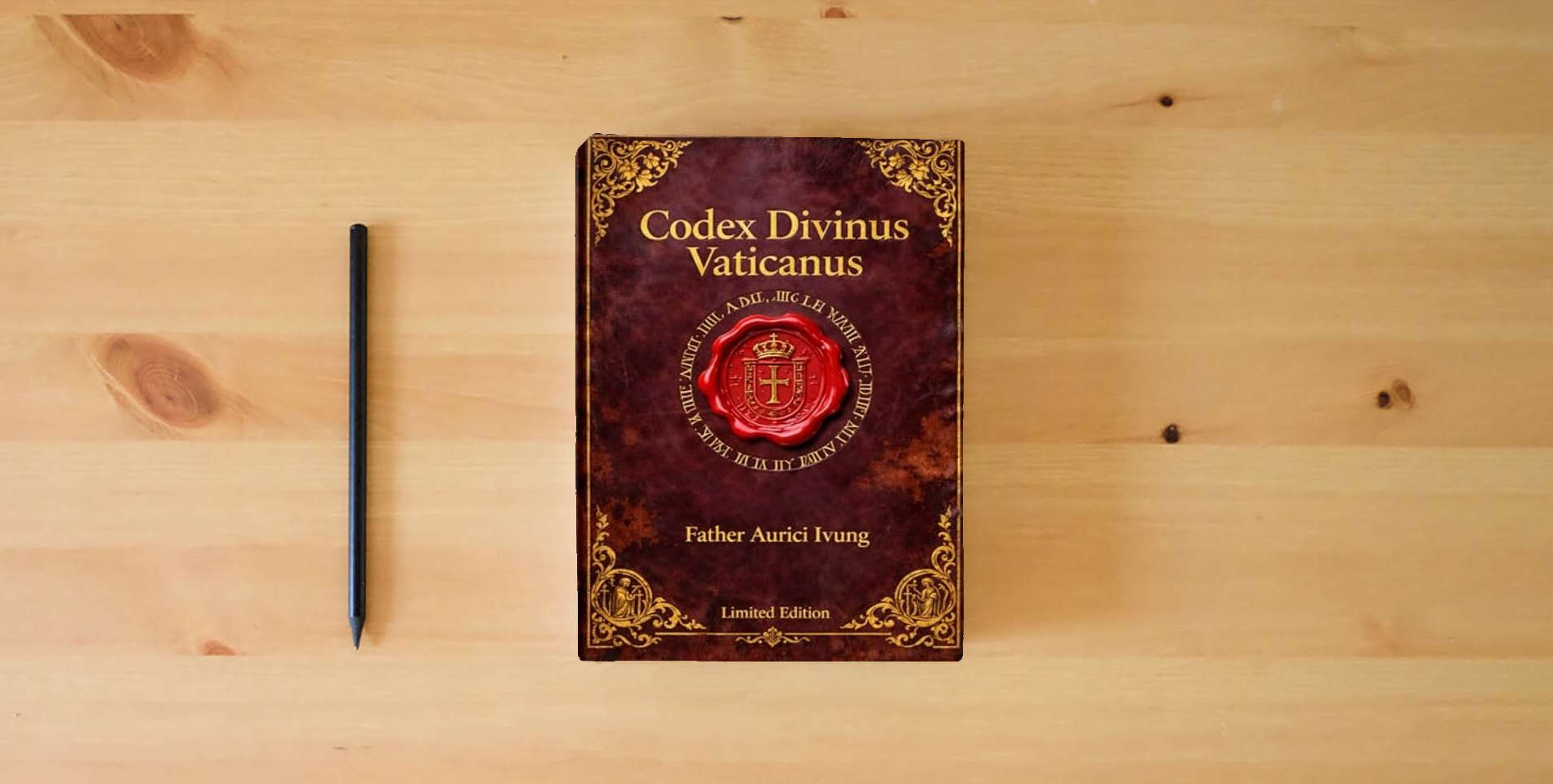 The book Codex Divinus Vaticanus is on the table