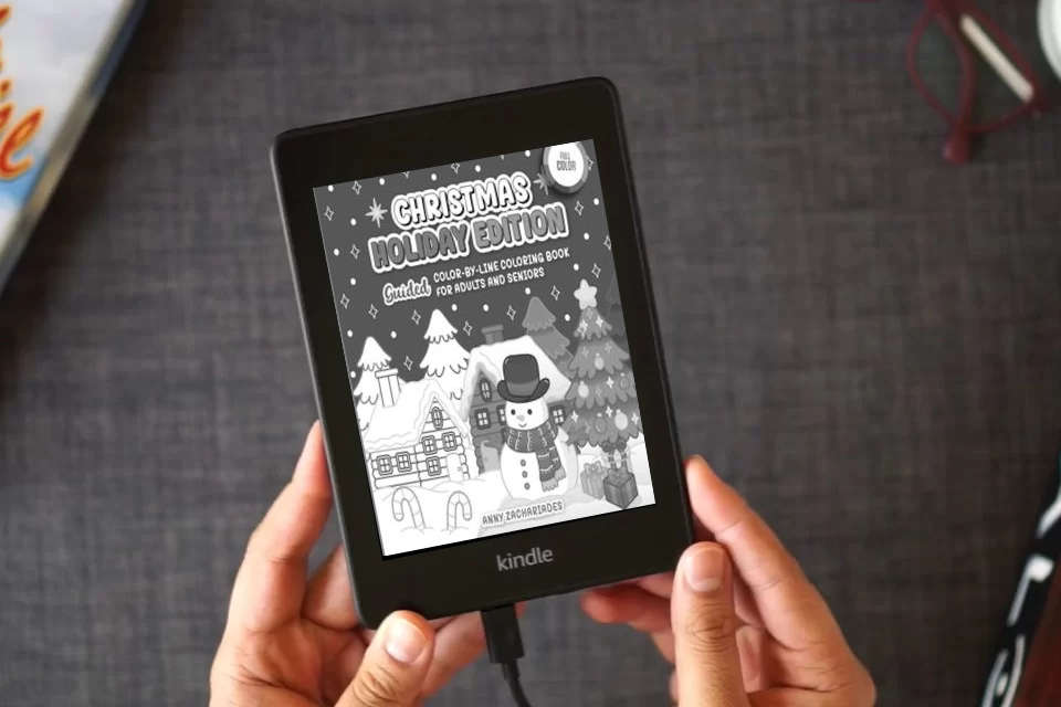 Read Online Color-by-Line Christmas Coloring Book for Adults and Seniors: Relaxing, Easy Holiday Designs with Pre-Colored Outlines for Mindfulness, Stress Relief, and Festive Fun as a Kindle eBook