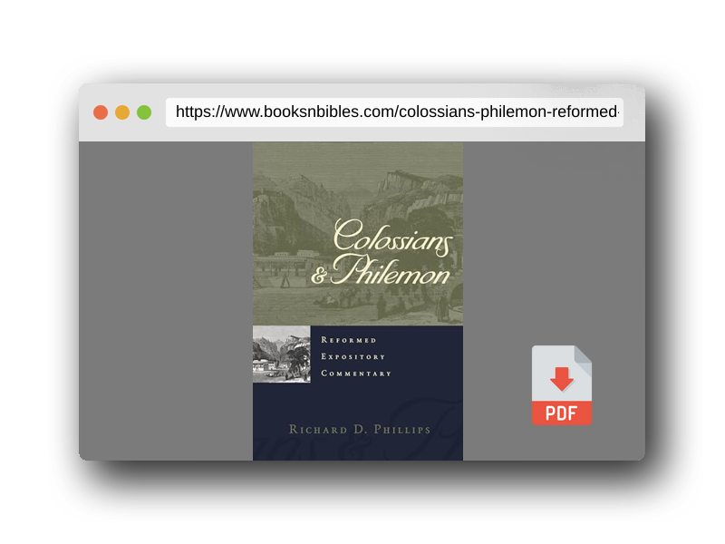 PDF Preview of the book Colossians & Philemon (Reformed Expository Commentaries)