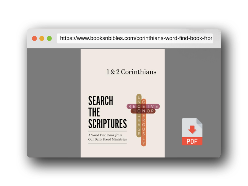 PDF Preview of the book 1 & 2 Corinthians: A Word Find Book from Our Daily Bread Ministries (Search the Scriptures)