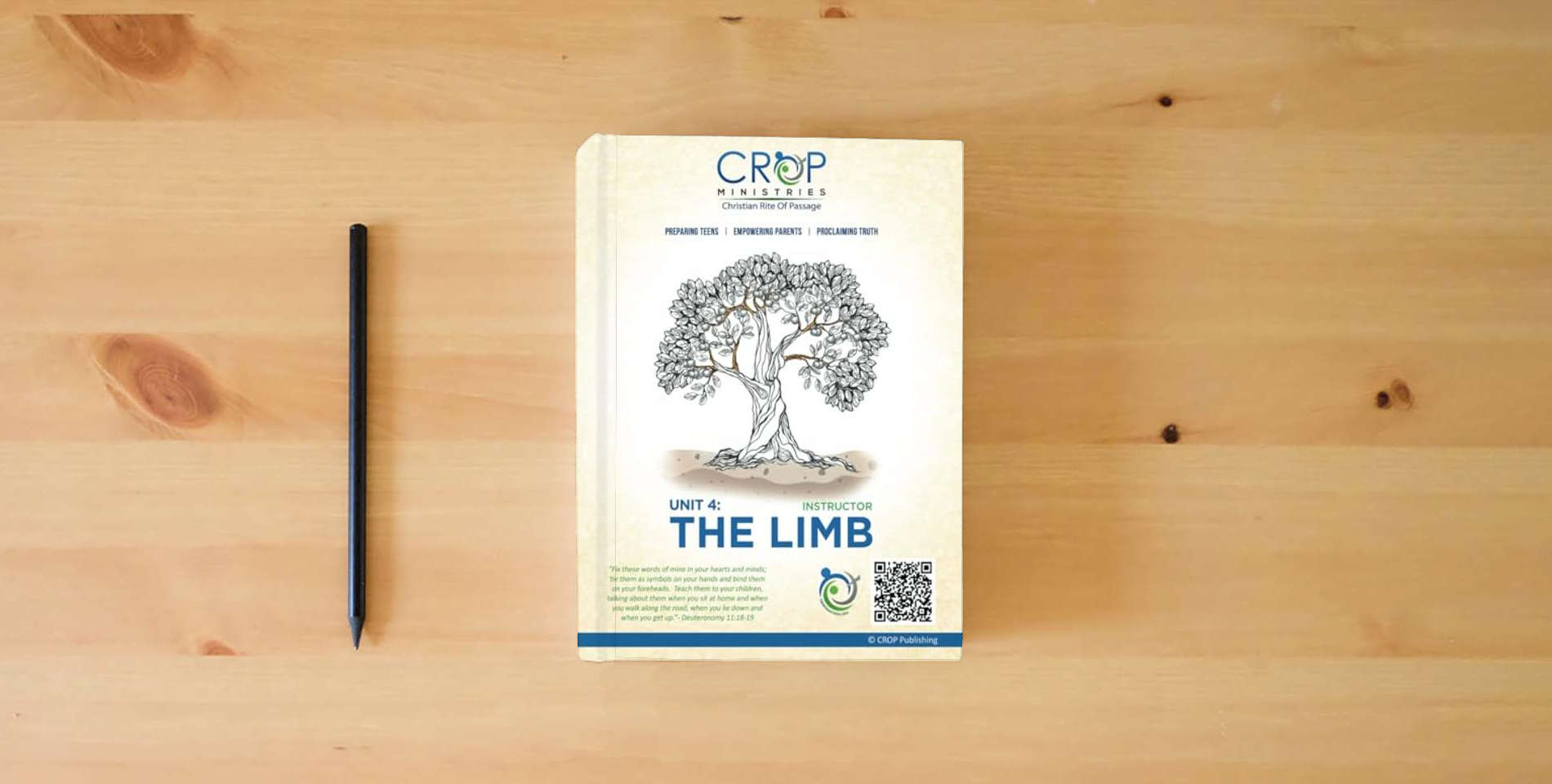 The book CROP Unit 4: Instructor: The Limb is on the table
