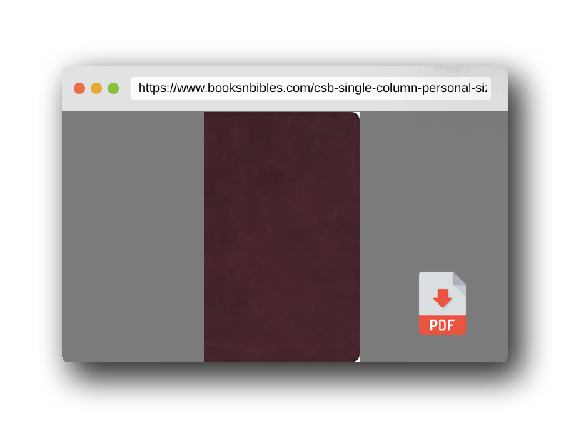 PDF Preview of the book CSB Single-Column Personal Size Bible, Holman Handcrafted Collection, Premium Marbled Burgundy Calfskin, Black Letter, Presentation Page, Full-Color Maps, Easy-to-Read Bible Serif Type