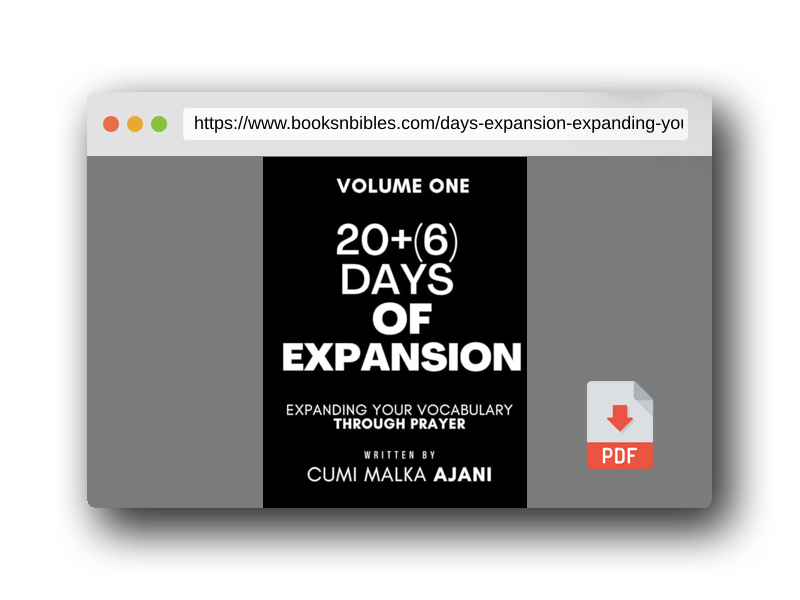 PDF Preview of the book 26 Days of Expansion: Expanding your Vocabulary through Prayer