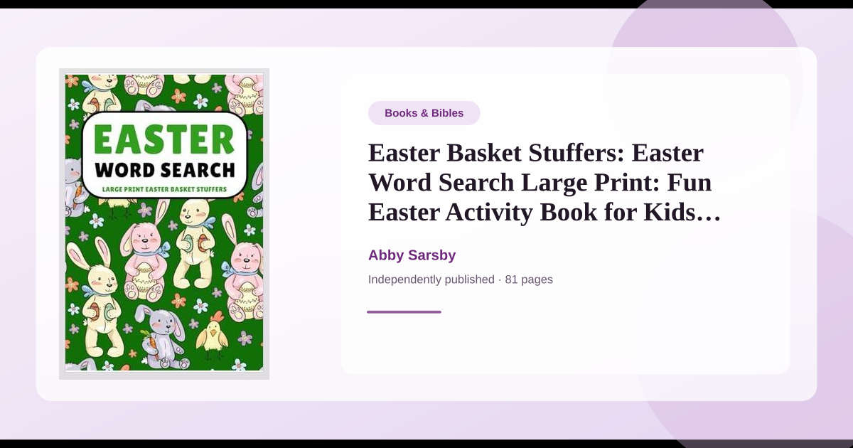 Book Easter Basket Stuffers: Easter Word Search Large Print: Fun Easter ...