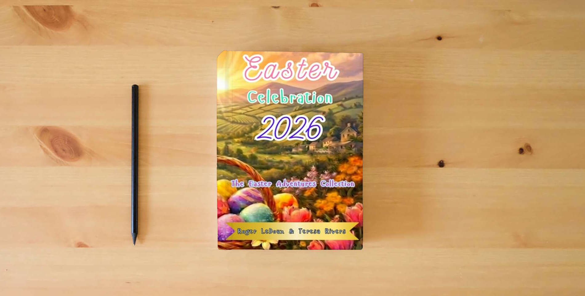 The book Easter Celebration 2026: The Easter Adventures Collection is on the table