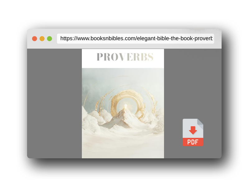 PDF Preview of the book Elegant Bible: The Book Proverbs