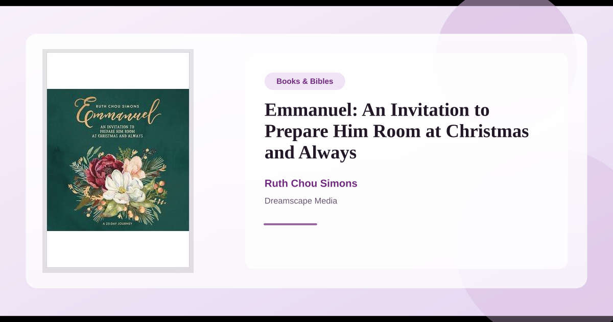 Book Emmanuel: An Invitation to Prepare Him Room at Christmas and ...