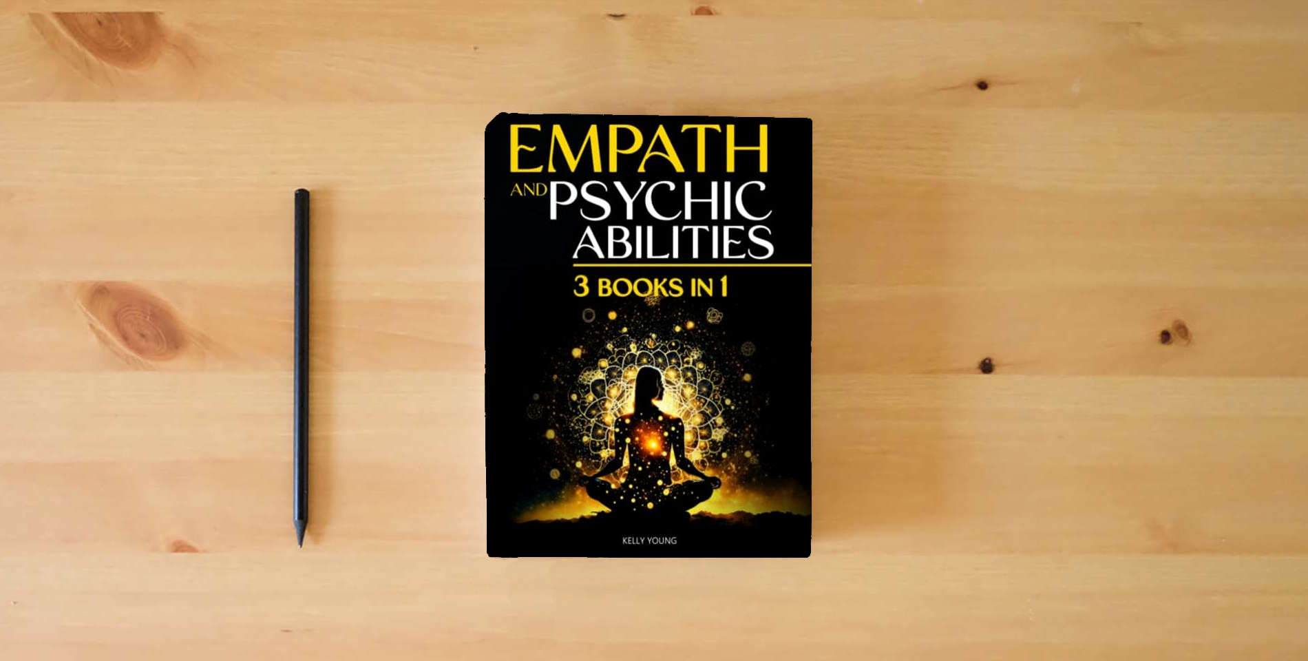 The book EMPATH AND PSYCHIC ABILITIES: The Practical Guide for Highly Sensitive People to Develop Clairvoyance, Telepathy, Intuition. Expand Your Mind and Awaken Your Inner Powers is on the table