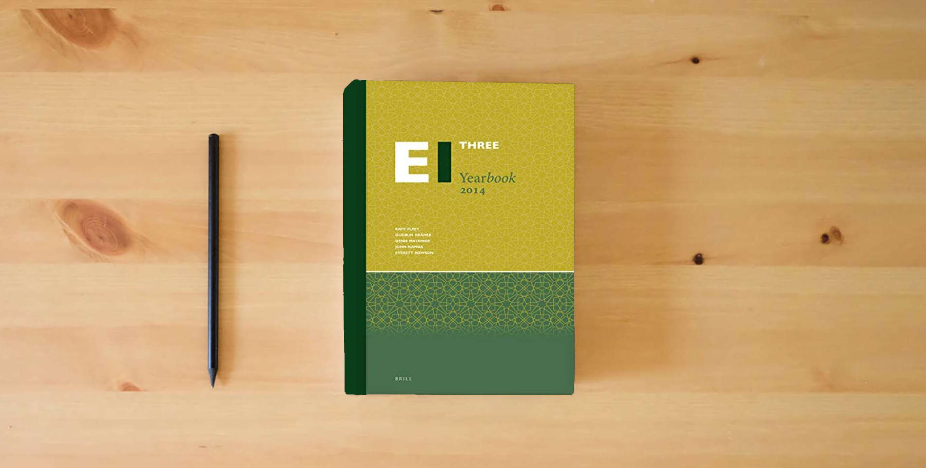 The book Encyclopaedia of Islam Three Yearbook 2014 is on the table