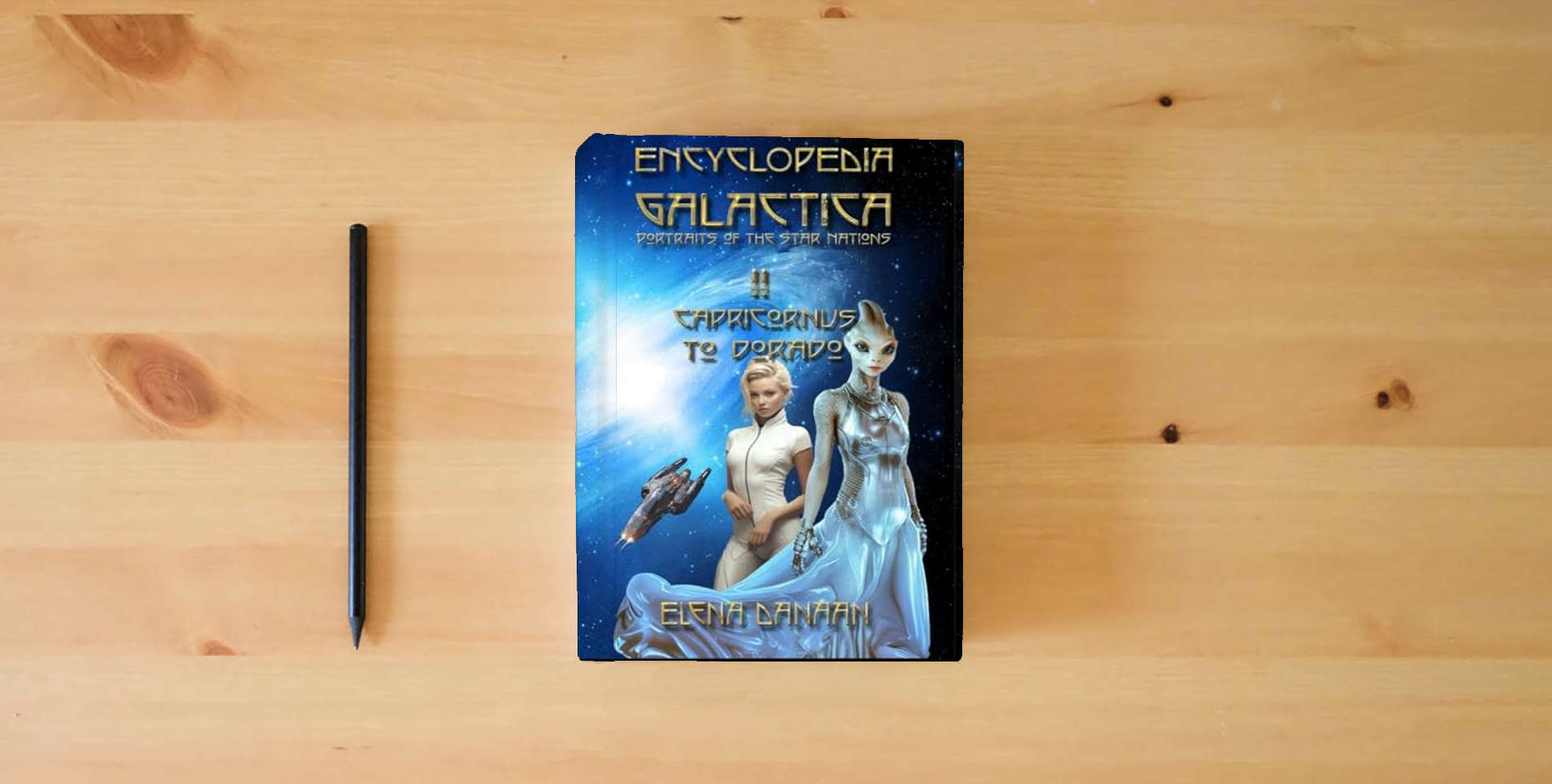 The book ENCYCLOPEDIA GALACTICA Volume II: Capricornus to Dorado is on the table