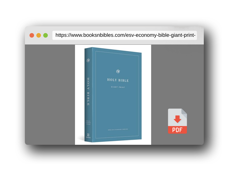 PDF Preview of the book ESV Economy Bible, Giant Print (Paperback)