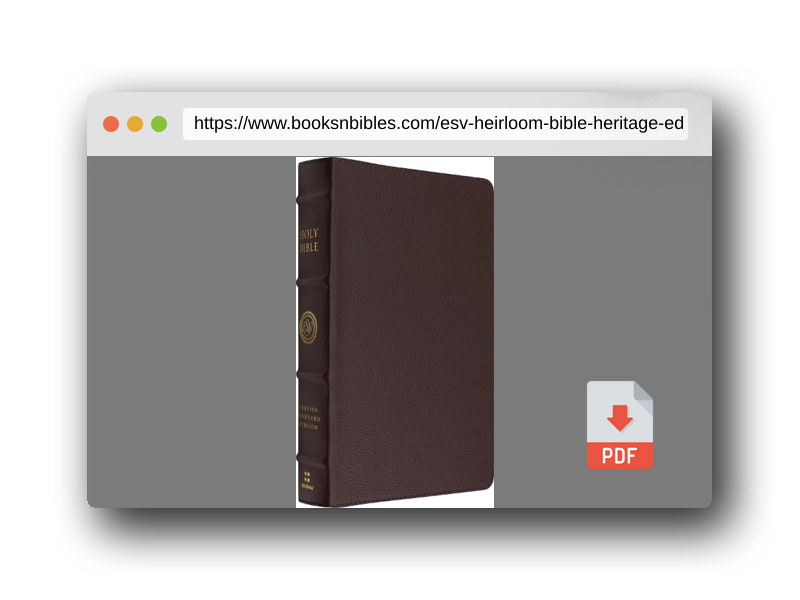 PDF Preview of the book ESV Heirloom Bible, Heritage Edition (Calfskin, Mahogany)
