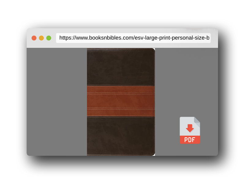 PDF Preview of the book ESV Large Print Personal Size Bible, Red Letter, Thumb Indexed (TruTone, Forest/Tan, Trail Design): Holy Bible, English Standard Version
