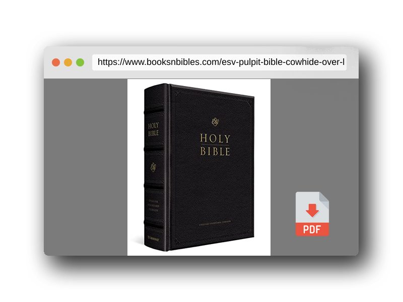 PDF Preview of the book ESV Pulpit Bible (Cowhide over Board, Black)