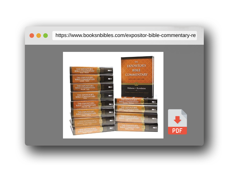PDF Preview of the book Expositor's Bible Commentary---Revised: 13-Volume Complete Set (Expositor's Bible Commentary, The)