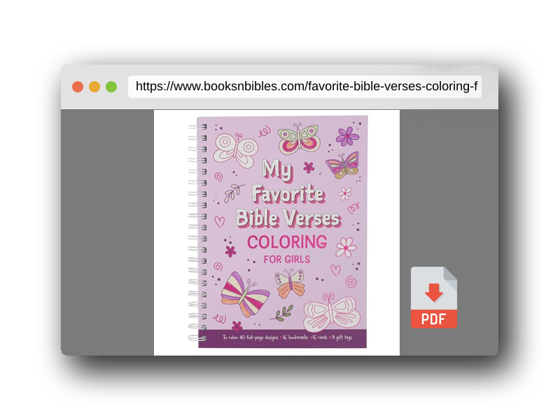 PDF Preview of the book My Favorite Bible Verses Coloring for Girls, Ages 8-12