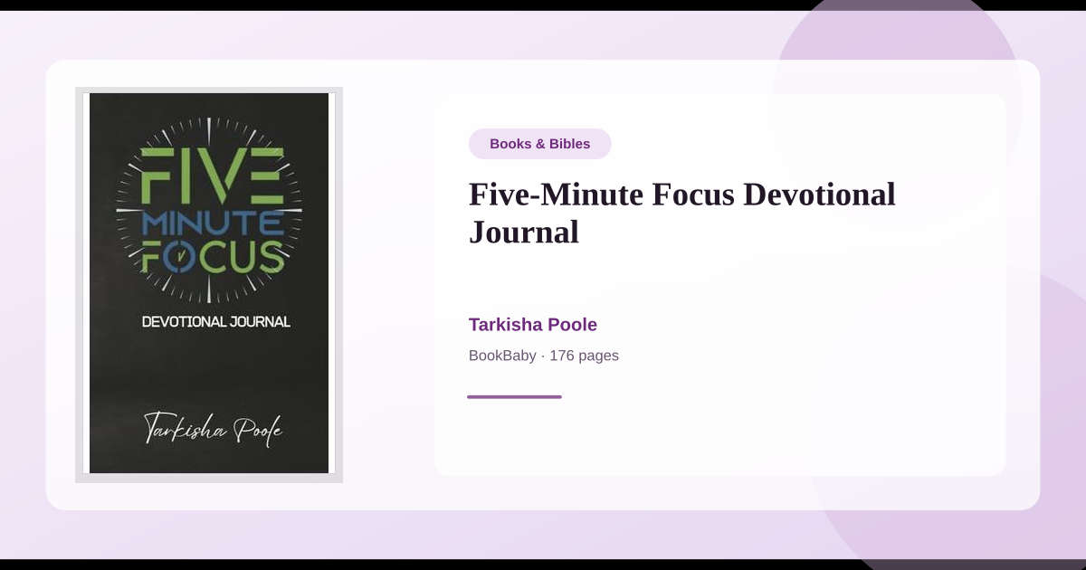 Book Five-Minute Focus Devotional Journal → Download and Print PDF ...