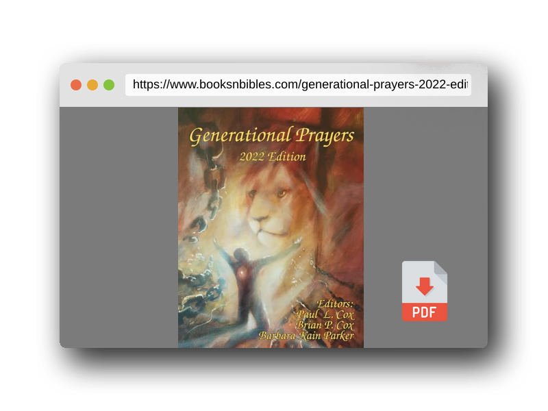 PDF Preview of the book Generational Prayers - 2022 Edition
