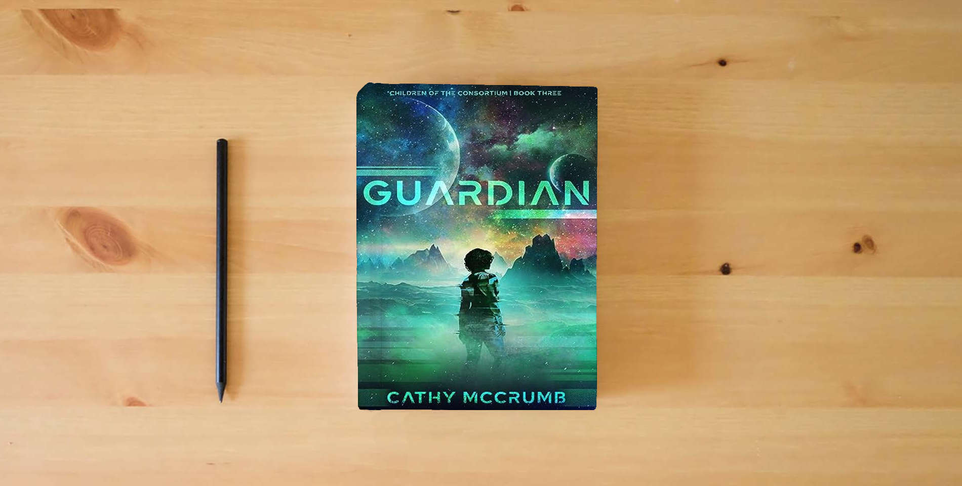 The book Guardian (Volume 3) (Children of the Consortium) is on the table