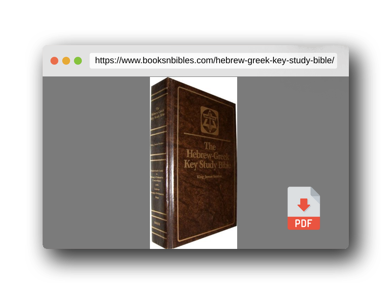PDF Preview of the book Hebrew-Greek Key Study Bible
