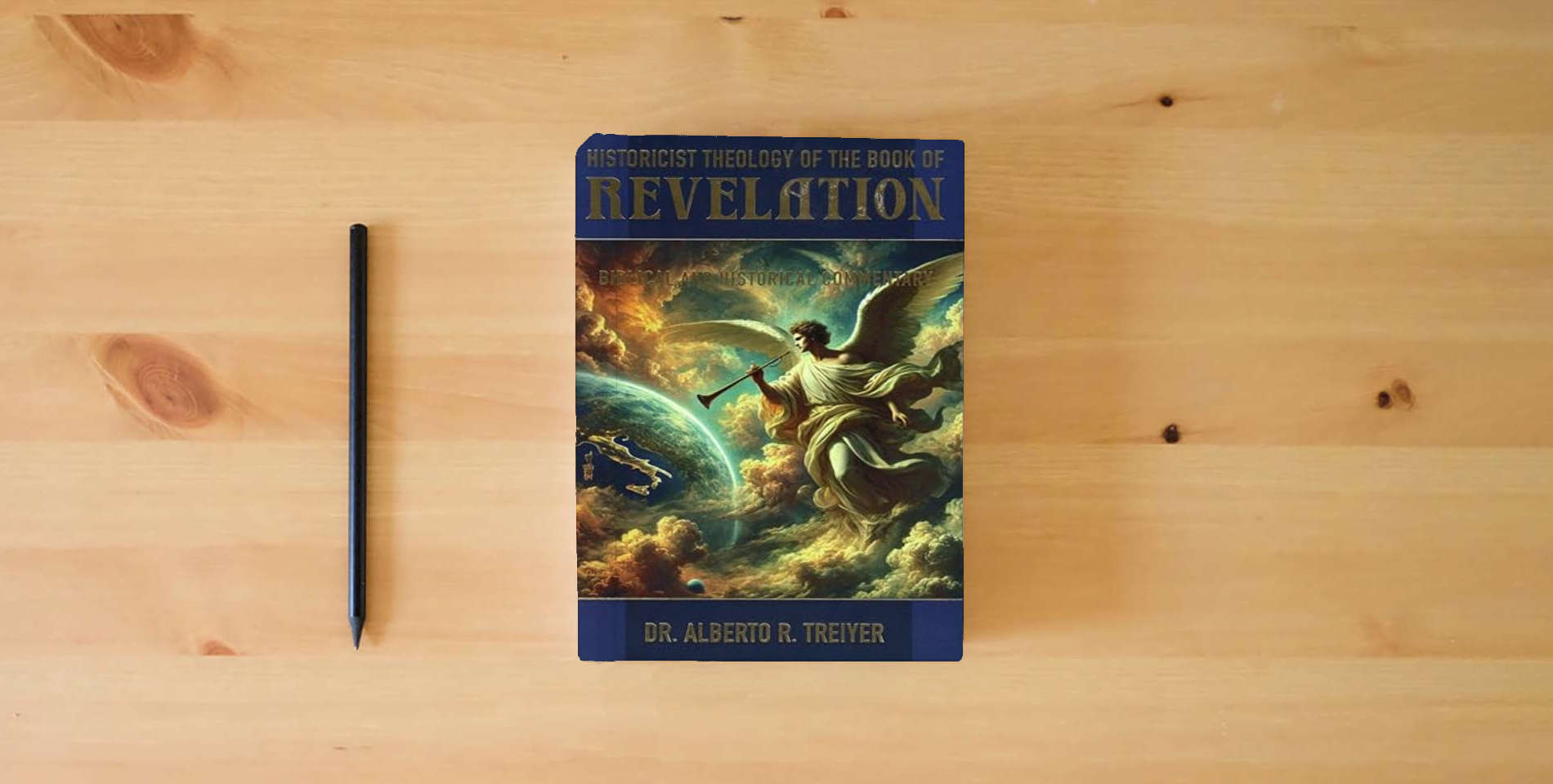 The book Historicist Theology of the Book of Revelation: Biblical and Historical Commentary is on the table
