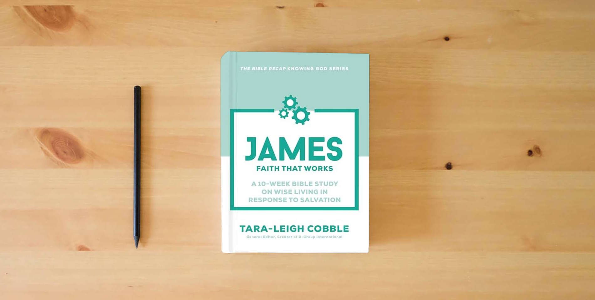 The book James: ―Includes Daily Readings, Teachings, Questions, Scripture Memory (Individual or Small Group Use) (The Bible Recap Knowing God Series) is on the table