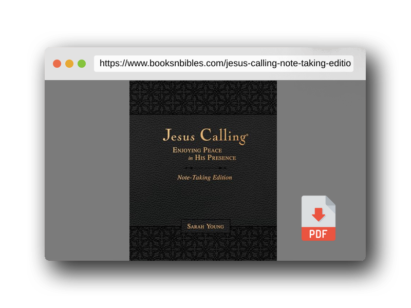 PDF Preview of the book Jesus Calling Note-Taking Edition, Leathersoft, Black, with Full Scriptures: Enjoying Peace in His Presence (A 365-Day Devotional and Prayer Journal)