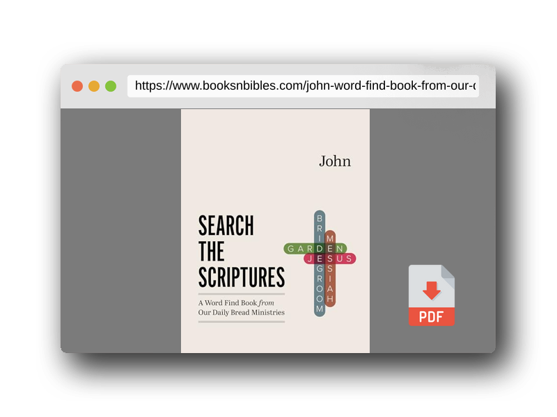 PDF Preview of the book John: A Word Find Book from Our Daily Bread Ministries (Search the Scriptures)