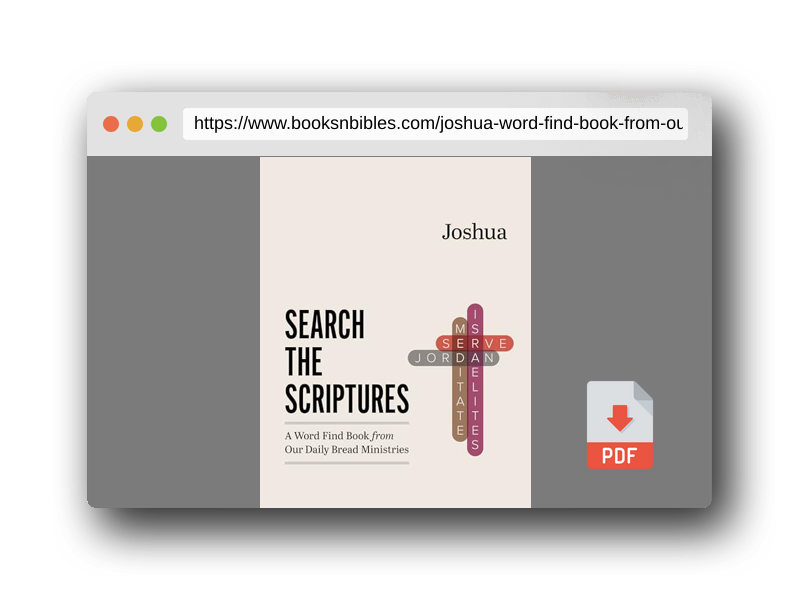 PDF Preview of the book Joshua: A Word Find Book from Our Daily Bread Ministries (Search the Scriptures)