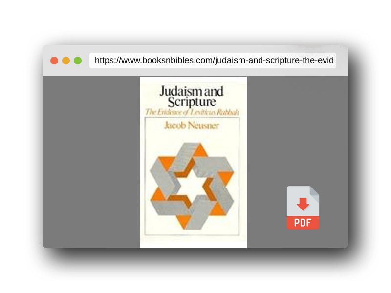 PDF Preview of the book Judaism and Scripture: The Evidence of Leviticus Rabbah (Chicago Studies in the History of Judaism)