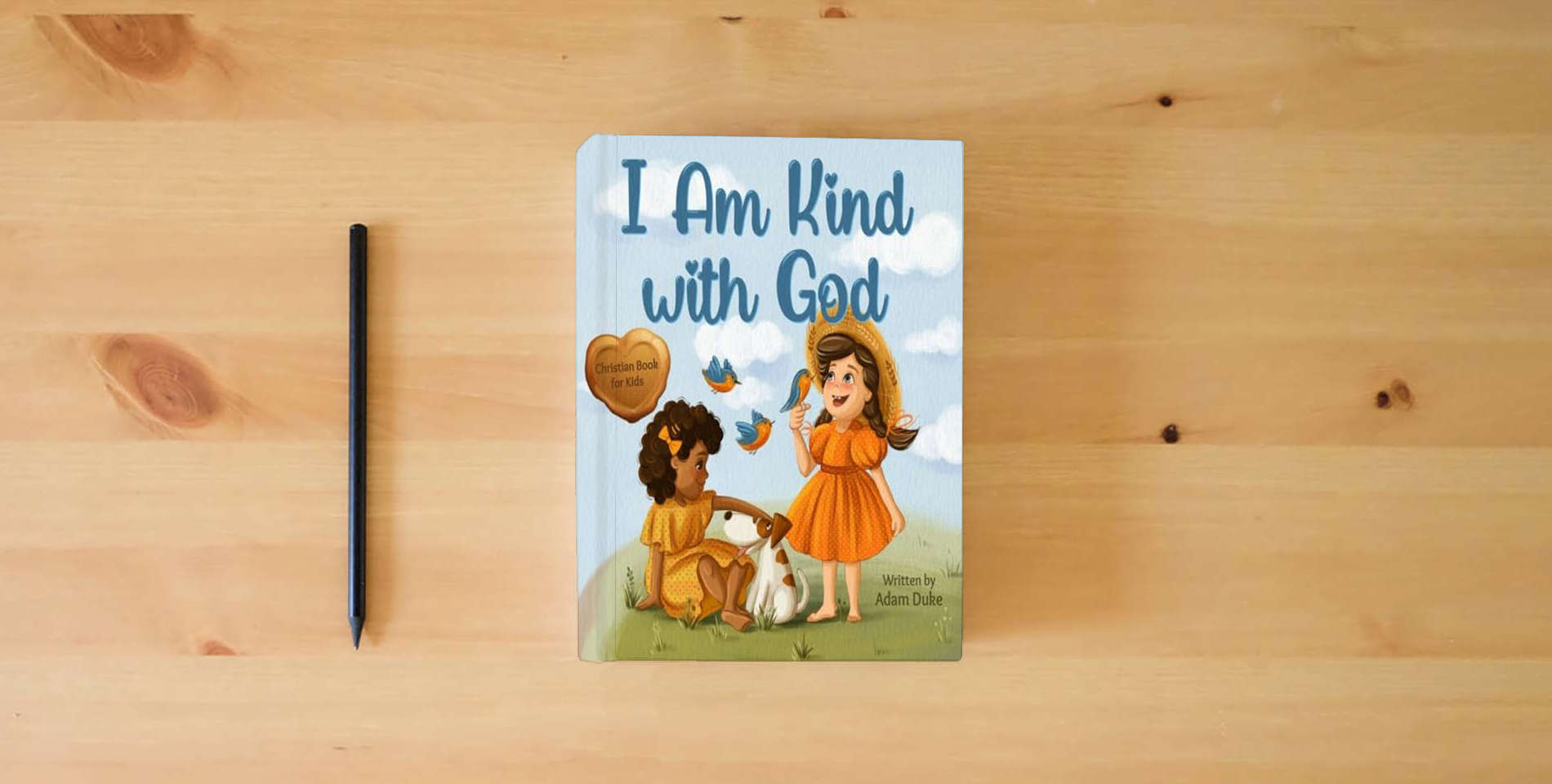 The book I Am Kind with God: A Christian Book About Kindness, Empathy, and God’s Love for Kids Ages 4 - 8 (With God I am Books) is on the table