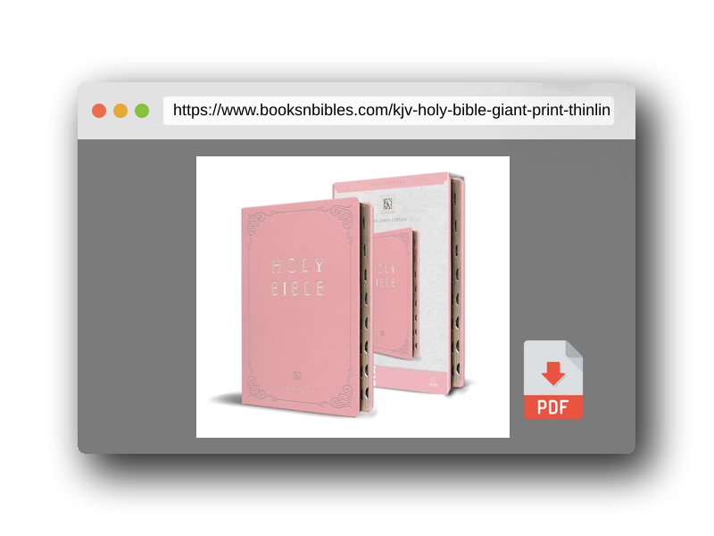 PDF Preview of the book KJV Holy Bible, Giant Print Thinline Large format, Pink Premium Imitation Leathe r with Ribbon Marker, Red Letter, and Thumb Index
