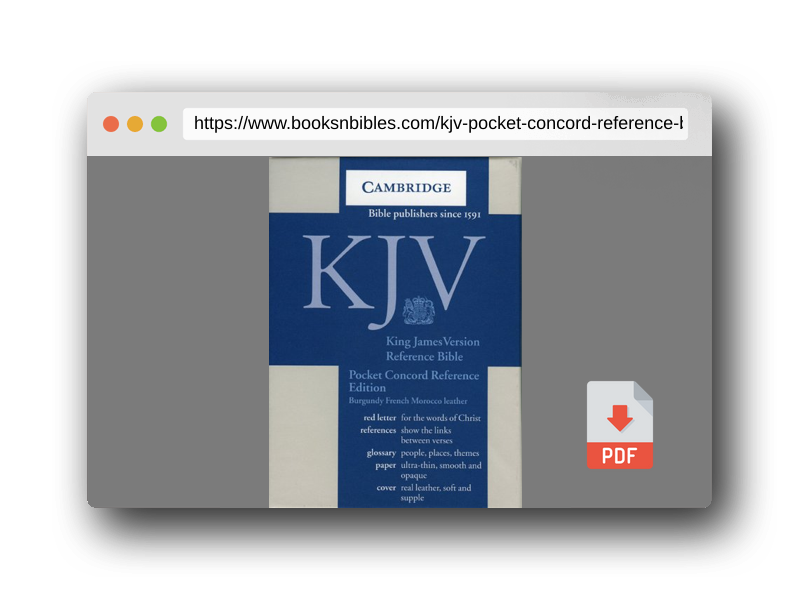 PDF Preview of the book KJV Pocket Concord Reference Bible Burgundy French Morocco Leather R103: With Red Letter for the Words of Christ