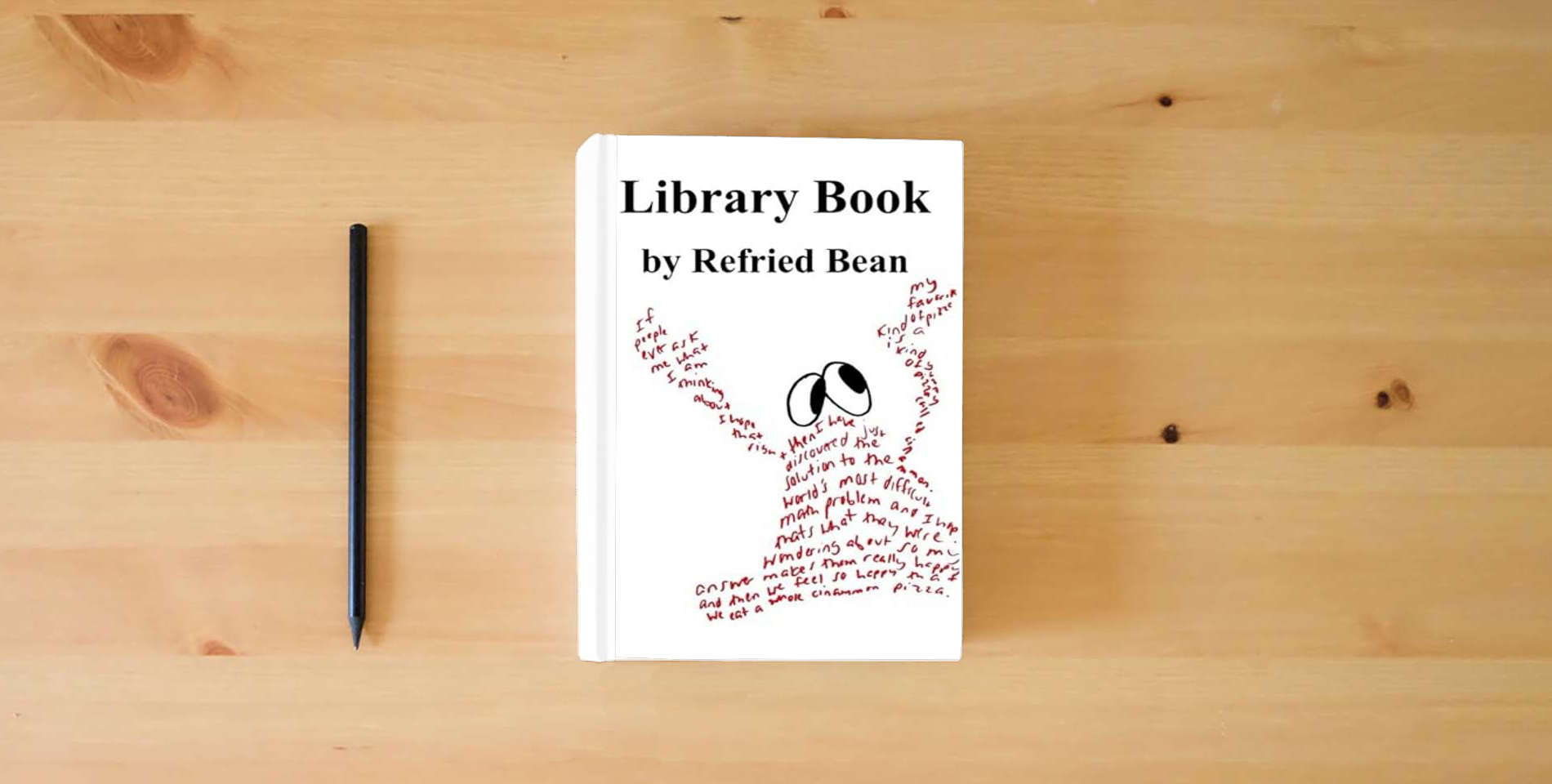 The book Library Book is on the table