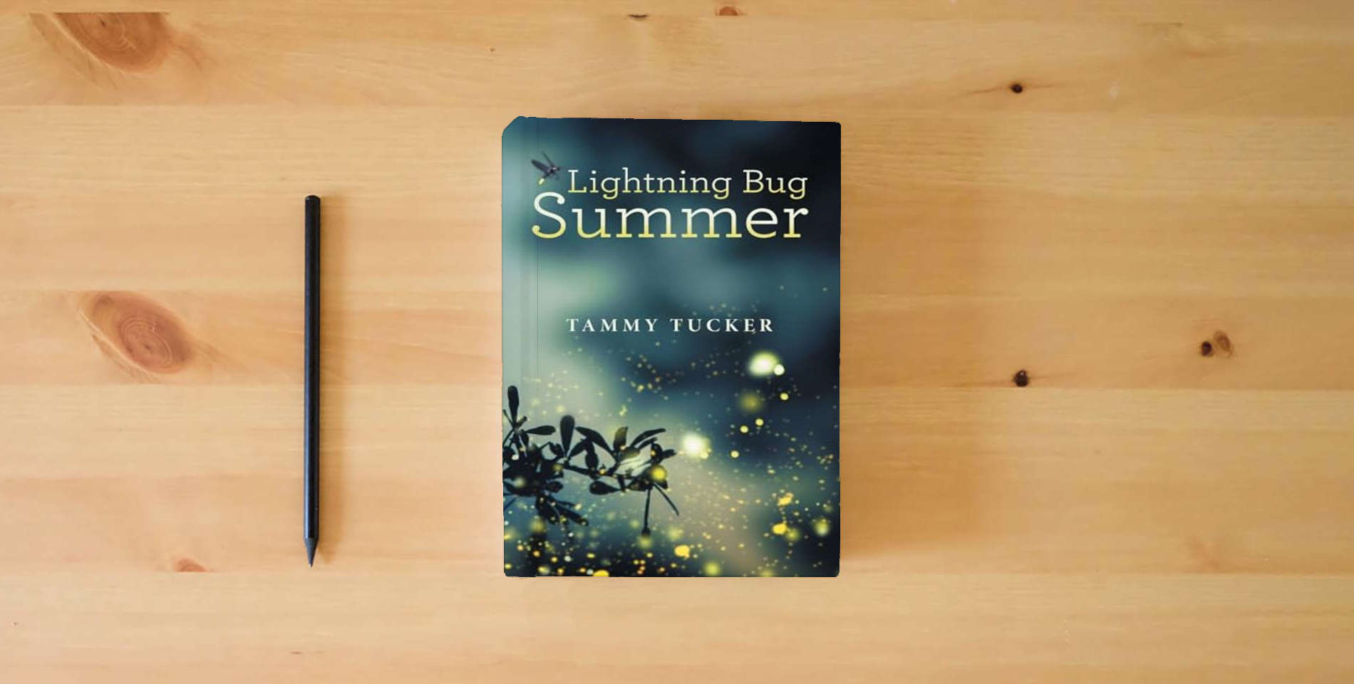 The book Lightning Bug Summer is on the table