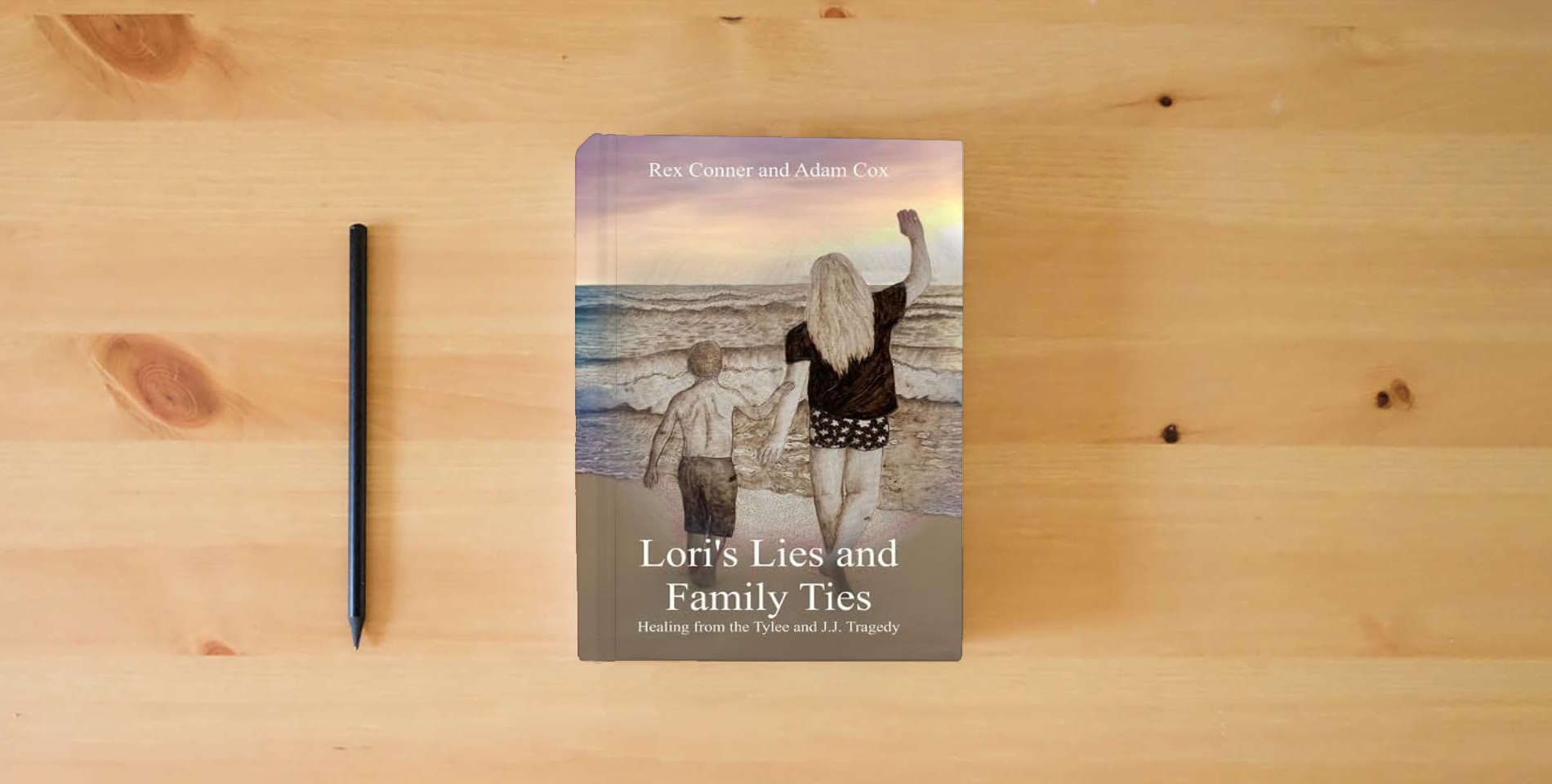 The book Lori's Lies and Family Ties is on the table
