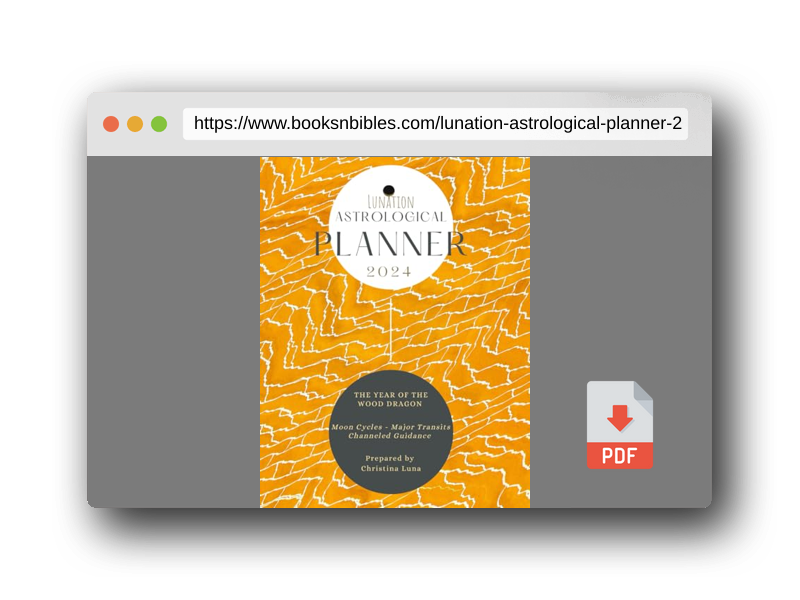 PDF Preview of the book LUNATION ASTROLOGICAL PLANNER 2024: The Year of the Wood Dragon