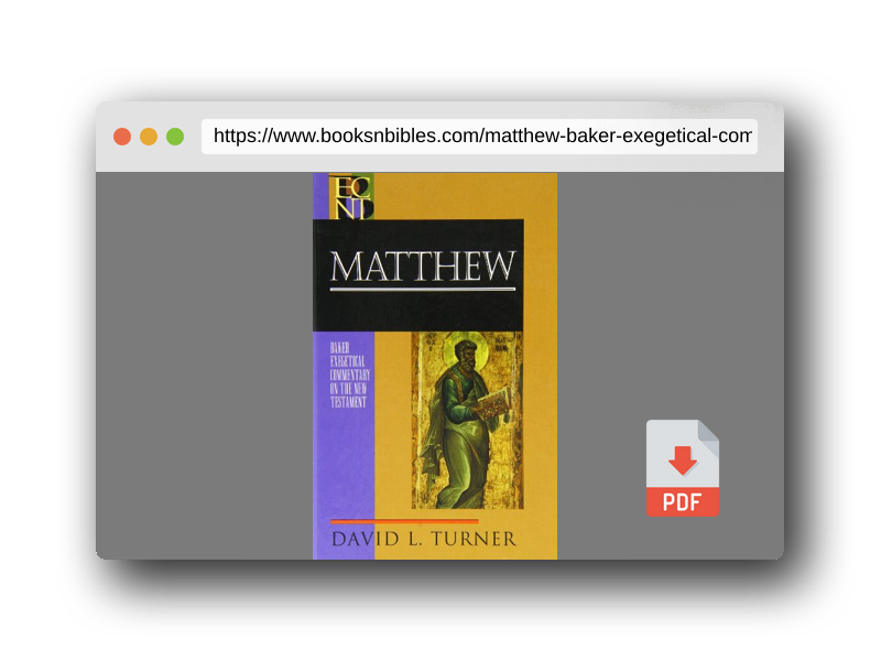 PDF Preview of the book Matthew (Baker Exegetical Commentary on the New Testament)
