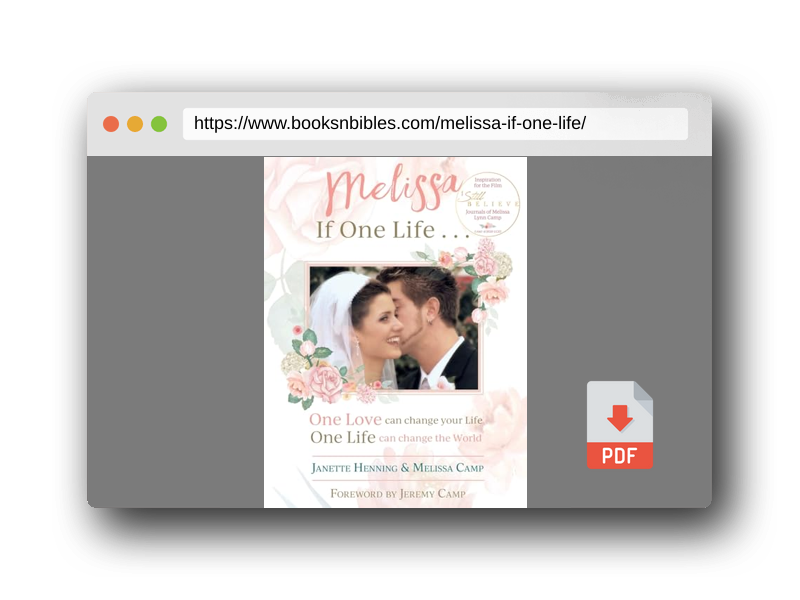 PDF Preview of the book Melissa If One Life ...