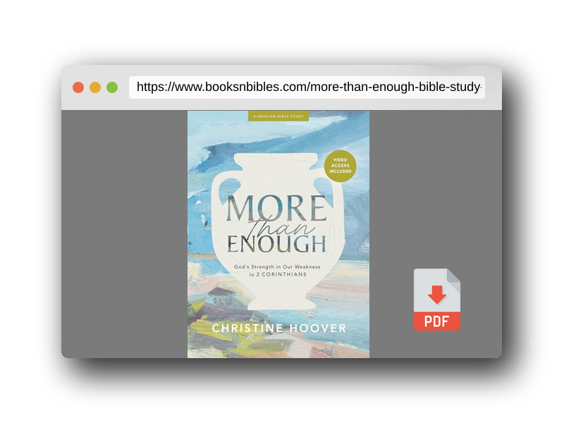 PDF Preview of the book More Than Enough - Bible Study Book with Video Access: God's Strength In Our Weakness in 2 Corinthians