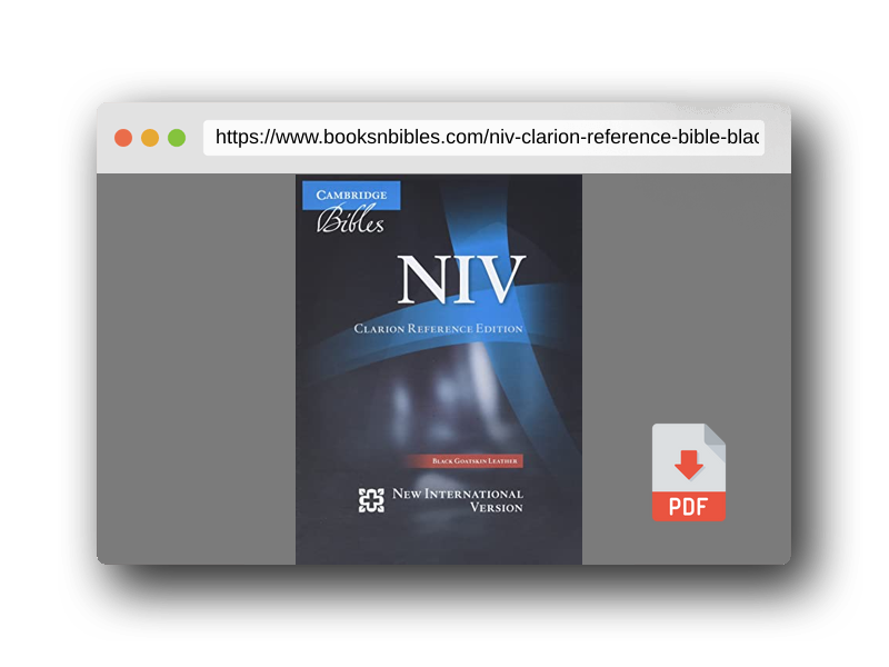 PDF Preview of the book NIV Clarion Reference Bible, Black Edge-lined Goatskin Leather, NI486:XE